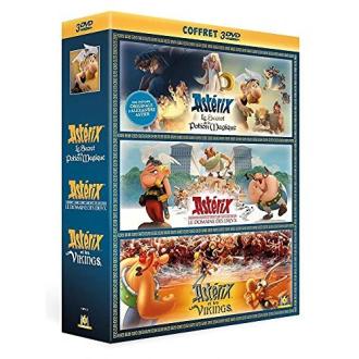 Coffret DVD Astérix 3 Films pour enfants, divertissement éducatif et humoristique.