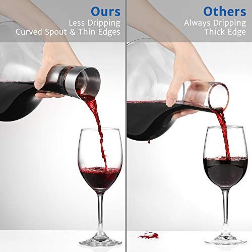 Carafe à décanter express en cristal sans plomb avec aérateur intégré pour vin