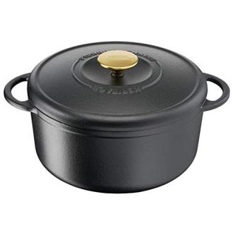 Cocotte en fonte Tefal noire collaboration Pierre Gagnaire, durable, tous feux.