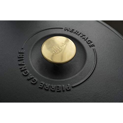 Cocotte en fonte Tefal noire collaboration Pierre Gagnaire, durable, tous feux.