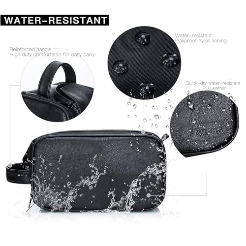 Trousse de toilette Elviros pour homme, robuste, étanche avec poches et design élégant.