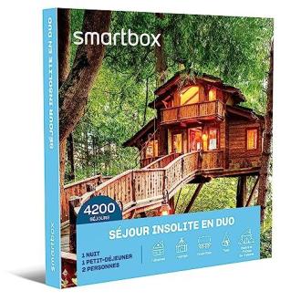 Coffret cadeau séjour insolite Smartbox, 4200 escapades uniques pour deux personnes, aventure mémorable et originale, expérience inoubliable, idéal pour toutes occasions.
