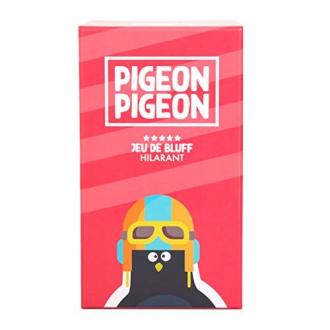 Jeu de société Pigeon Pigeon pour soirées familiales, humour et bluff, convient à tous âges.