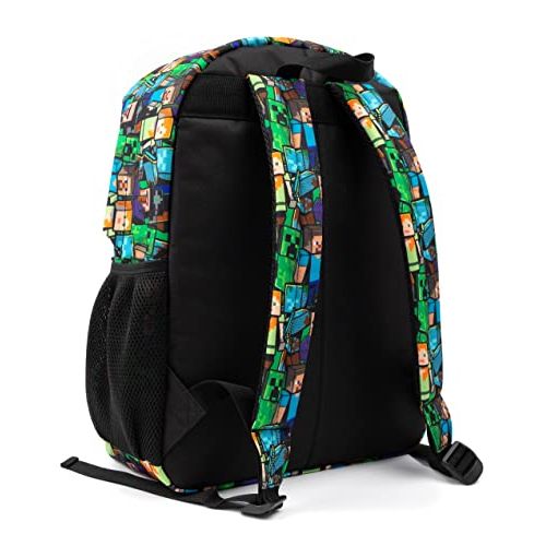 Sac à dos enfant Minecraft avec personnages Creeper, Zombie, Skeleton, Enderman. Cadeau parfait pour jeunes fans, alliant praticité et passion.
