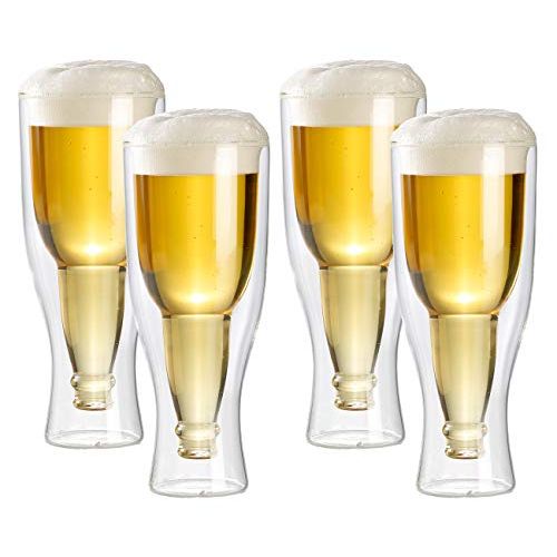 Verres à bière insolites avec effet bouteille inversée pour cadeau original #prix