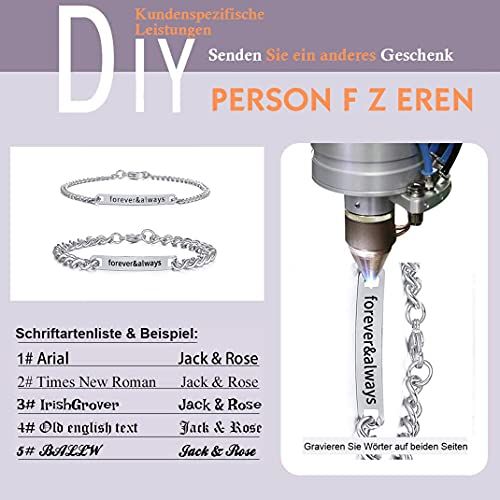 Bracelet couple en acier inoxydable, personnalisable avec gravure gratuite, symbole d'amour et d'engagement, cadeau idéal pour toutes les occasions spéciales.