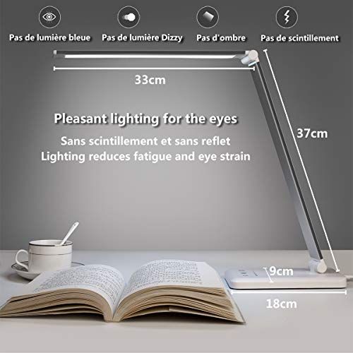 Lampe de bureau LED flexible avec chargeur USB et contrôle tactile