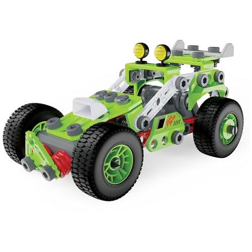 Voiture à friction Meccano Junior pour enfants, développe créativité et compétences en ingénierie, construction de modèles variés, jeu éducatif.