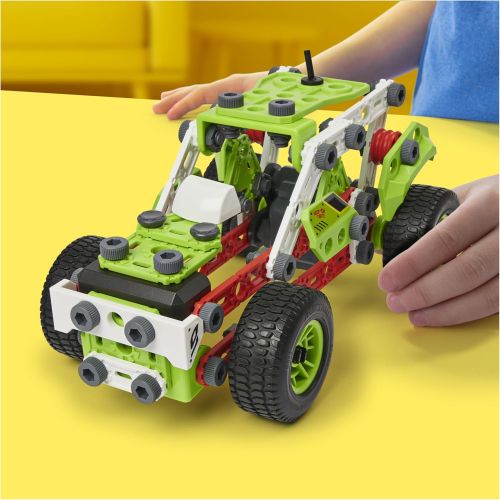 Voiture à friction Meccano Junior pour enfants, développe créativité et compétences en ingénierie, construction de modèles variés, jeu éducatif.