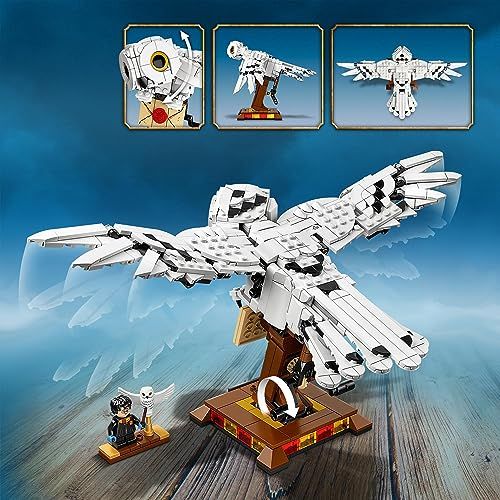 Lego Harry Potter Hedwige modèle mécanique avec manivelle pour mouvement d'ailes réaliste, collector rare et détaillé.