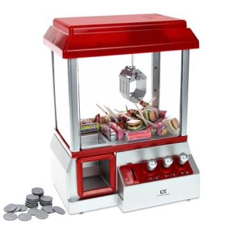 Machine arcade Candy Grabber, grappin à bonbons rétro avec musique, pour amusement familial.