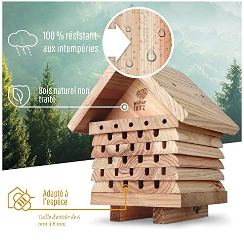 Ruche pour abeille solitaire Wildtier Herz, idée cadeau originale et éco-friendly.