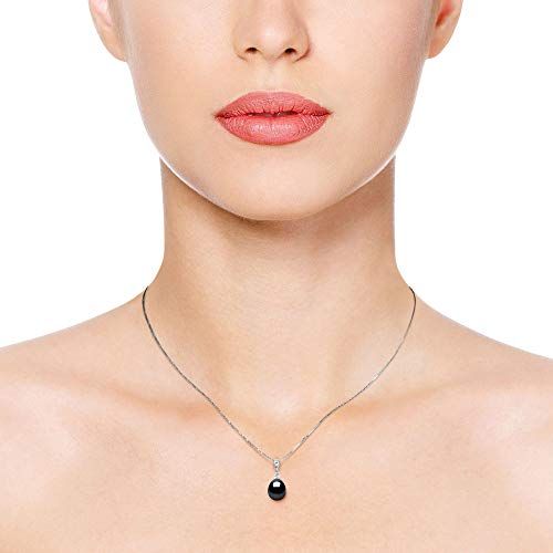 Collier Pearls & Colors argent avec perle Black Tahiti et diamants subtils