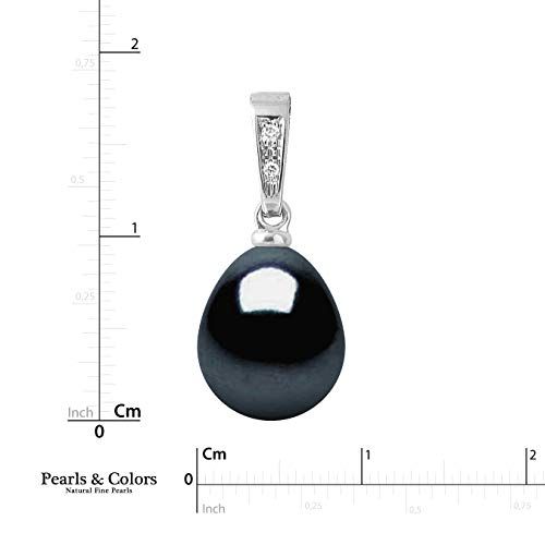 Collier Pearls & Colors argent avec perle Black Tahiti et diamants subtils
