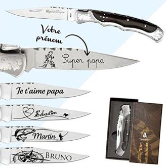 Couteau Laguiole personnalisé avec lame à personnaliser et étui en option.