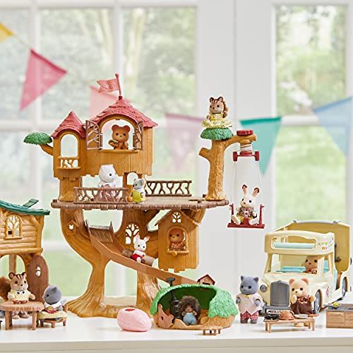 Jouet cabane dans les arbres Sylvanian avec balançoire et toboggan pour enfants