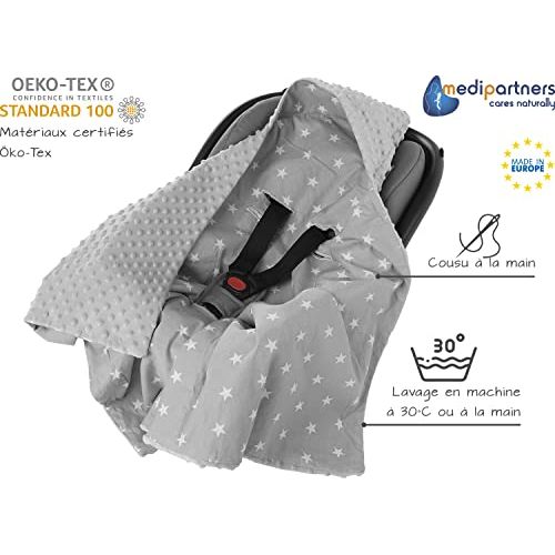 Couverture polaire Babynomade colorée, universelle et sécurisée pour bébés, idéal cadeau sensoriel et pratique.