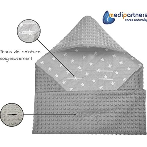 Couverture polaire Babynomade colorée, universelle et sécurisée pour bébés, idéal cadeau sensoriel et pratique.