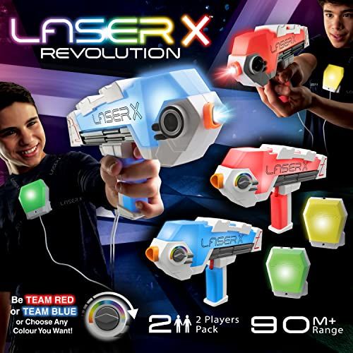 Kit Lasergame 2 joueurs avec pistolets et plastrons pour enfant à domicile