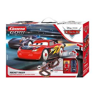 Circuit Carrera Rocket Racer avec voitures Flash McQueen et Jackson Storm pour enfants, 1:43, avec tunnel et looping.