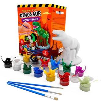 Kit de Loisirs Créatifs Dinosaures pour enfants, figurine T-Rex à peindre, 12 peintures, créativité et apprentissage ludique pour enfants 4-8 ans.