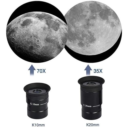 Télescope astronomique Solomark 80EQ pour débutants avec monture équatoriale portable et accessoires, idéal pour l'observation nocturne.