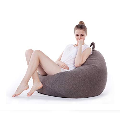 Pouf poire Lumaland confortable et élégant en gris foncé, adapté à la relaxation et la décoration intérieure