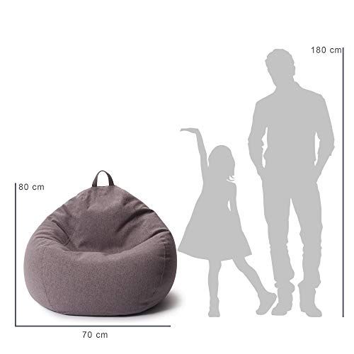Pouf poire Lumaland confortable et élégant en gris foncé, adapté à la relaxation et la décoration intérieure