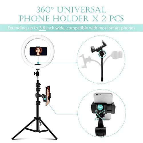 Ring Light avec Trépied, 10 pouces, LED réglables, cadeau idéal pour création de contenus, selfies, vidéos, maquillage, améliore l'éclairage et la créativité.