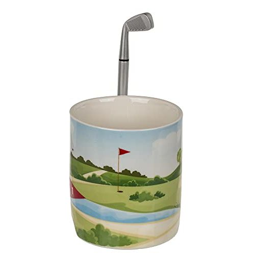 Mug golfeur avec terrain miniature et club-stylo pour pause café ludique