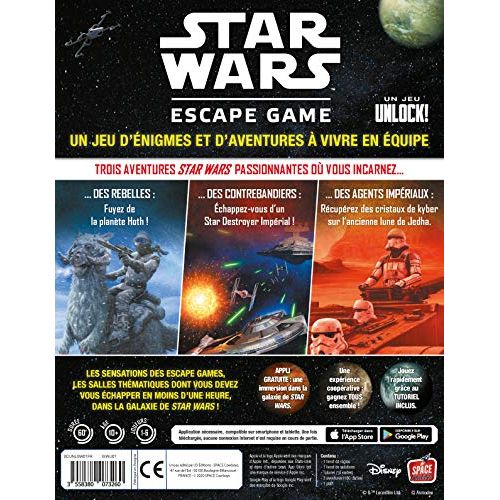 Jeu Unlock Escape Game Star Wars coopératif pour fans, aventure Asmodee avec application immersive.