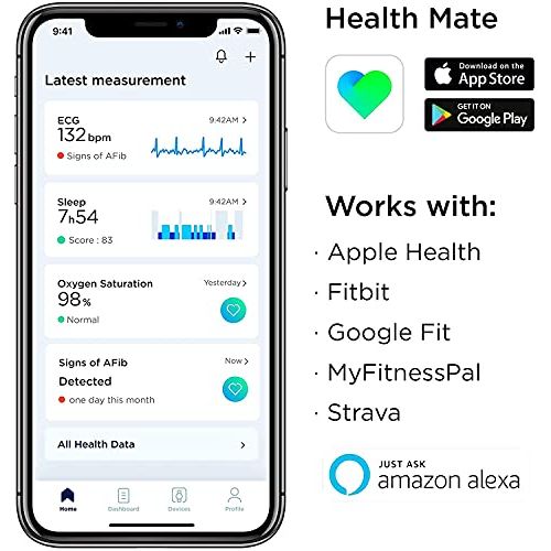 Smartwatch Withings haut de gamme avec électrocardiogramme et oxymètre intégré.