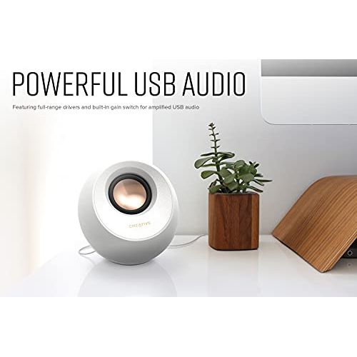 Haut-parleurs Creative Pebble V3 modernes avec clarté audio, connectivité USB-C et Bluetooth, idéaux pour bureau élégant