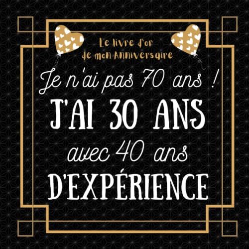 Livre d'or humoristique pour 70e anniversaire, 100 pages personnalisables, design moderne, parfait pour conserver souvenirs et messages d'anniversaire mémorables.