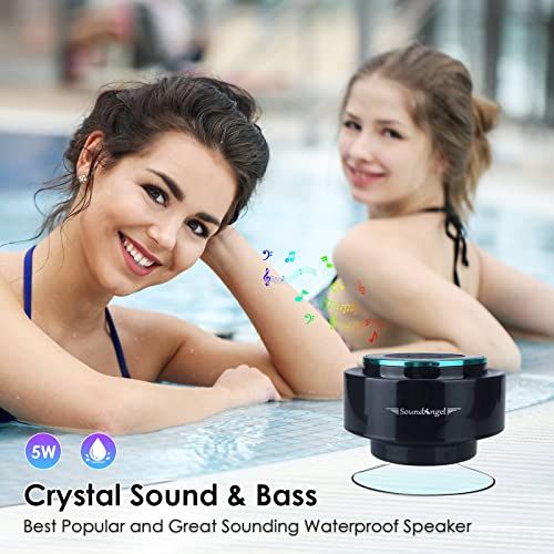 Enceinte de douche étanche Bluetooth 5.0, ultra portable, certifiée IPX7, avec ventouse, pour écoute musicale et appels mains libres, idée cadeau technologique originale.