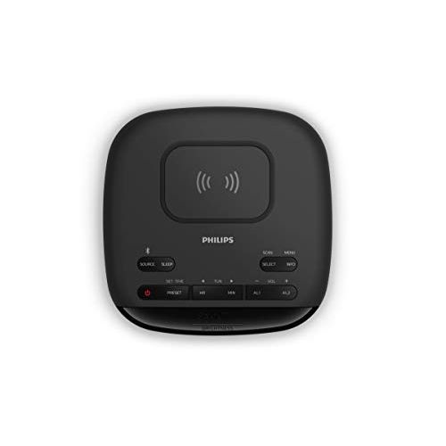 Station d'accueil Philips iPhone avec chargeur Qi, radio-réveil DAB+ et design moderne
