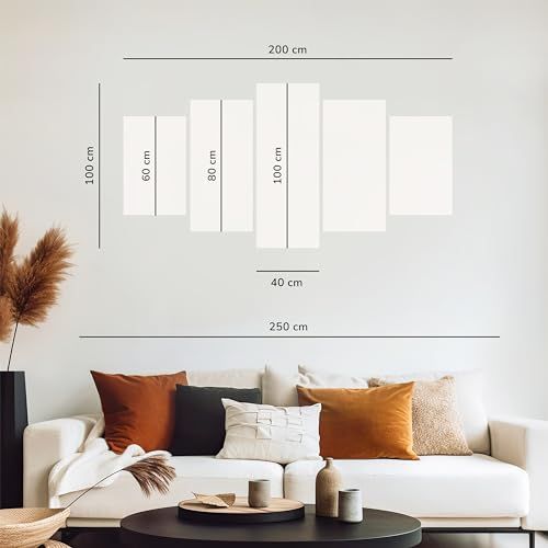 Tableau mural artistique en cinq parties illustrant deux chevaux en noir et blanc, décoration élégante et puissante pour salon ou bureau moderne.