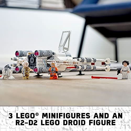 LEGO Star Wars X-Wing Fighter Luke Skywalker avec minifigurines et fonctionnalités pour collectionneurs et fans.