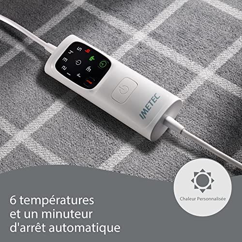 Couverture chauffante velours et sherpa avec technologie de température ajustable pour relaxation et confort à domicile.