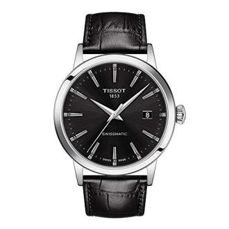 Montre automatique Tissot haut de gamme au design élégant, bracelet cuir, idéale pour cadeau, alliant technologie et charme intemporel.