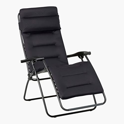 Fauteuil relax matelassé triple épaisseur, inclinaison zéro gravité, pliable en 5 secondes.