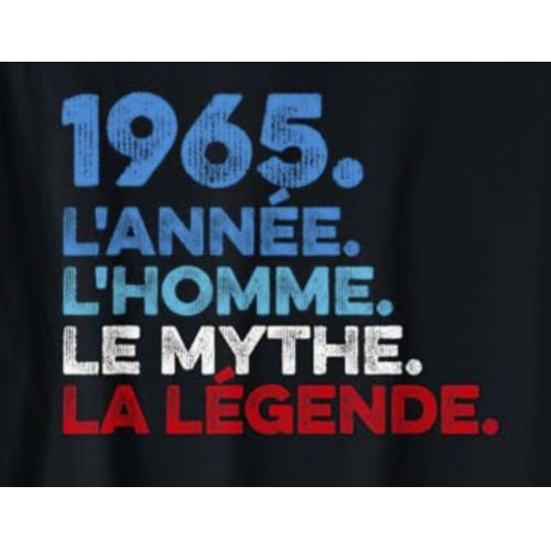 T-shirt spécial 1965 avec inscription humoristique pour anniversaire, confortable et durable.