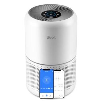Purificateur d'air Levoit Core 300S avec filtre HEPA, idéal pour allergies et bien-être, application mobile, faible bruit, compatibilité Google Assistant et Alexa.