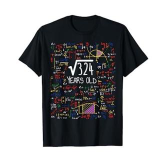 Tee-shirt Racine 324 Years Old, cadeau original et drôle pour un matheux qui fête ses 18 ans.