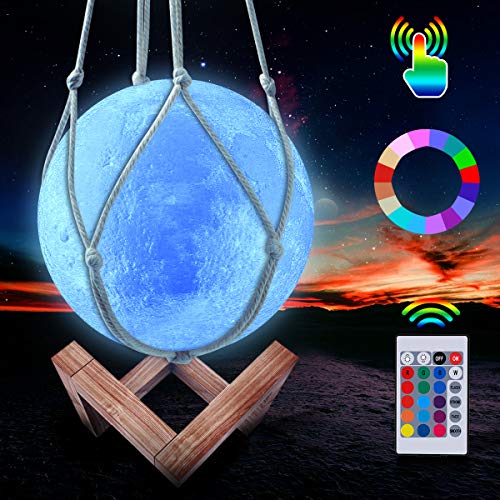 Lampe lune avec socle et télécommande