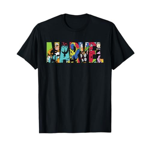Tee-shirt Pop Art Marvel, cadeau parfait pour fans, design rétro, produit officiel, confort exceptionnel, tailles S à 3XL, style unique pour toutes occasions.