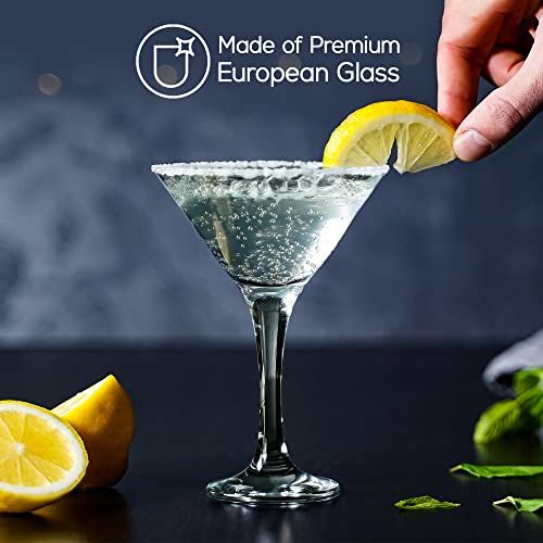 Ensemble de 4 verres à cocktail en cristal sans plomb, parfaits pour passionnés de mixologie et soirées élégantes, cadeau idéal.