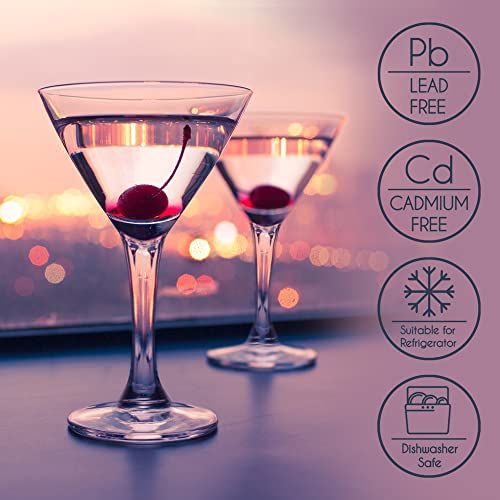 Ensemble de 4 verres à cocktail en cristal sans plomb, parfaits pour passionnés de mixologie et soirées élégantes, cadeau idéal.
