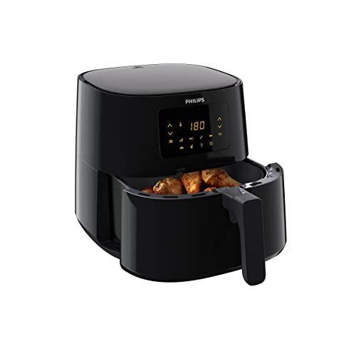 Friteuse AirFryer XL Philips moins d'huile, cuisine saine, design élégant, multifonction.