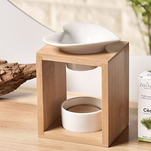 Brûle-parfum en bois et céramique, design, élégant, portable